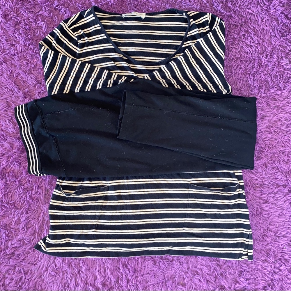 Black and Tan Top and Bottom .